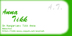 anna tikk business card